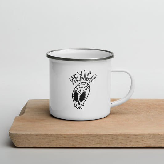 Mexican Sugar Skull Enamel Mug