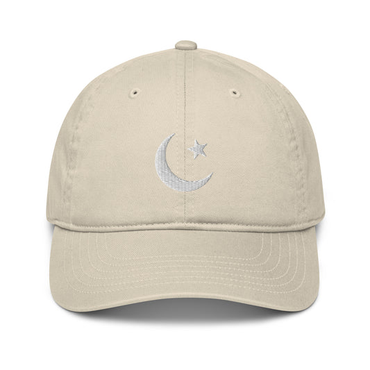Pakistan Crescent Moon and Star Organic Embroidered Dad Hat