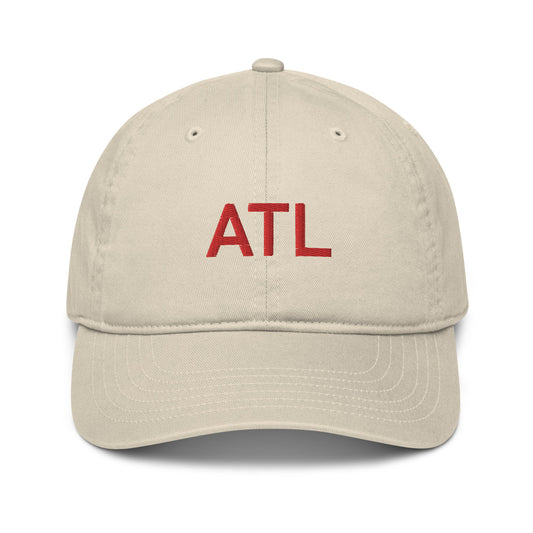 ATL Atlanta Red Embroidered Organic Dad Hat Active