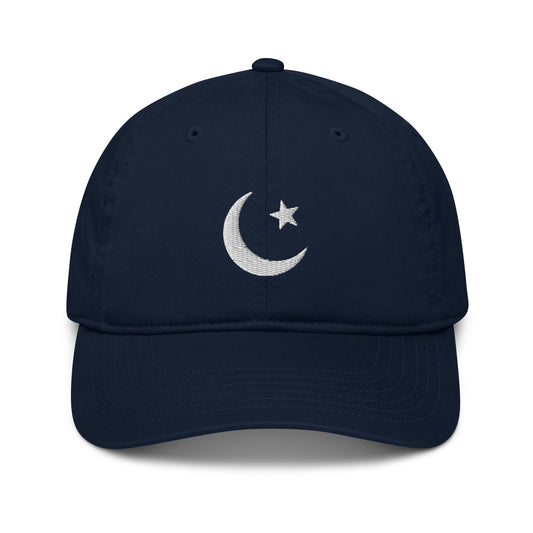 Pakistan Crescent Moon and Star Organic Embroidered Dad Hat