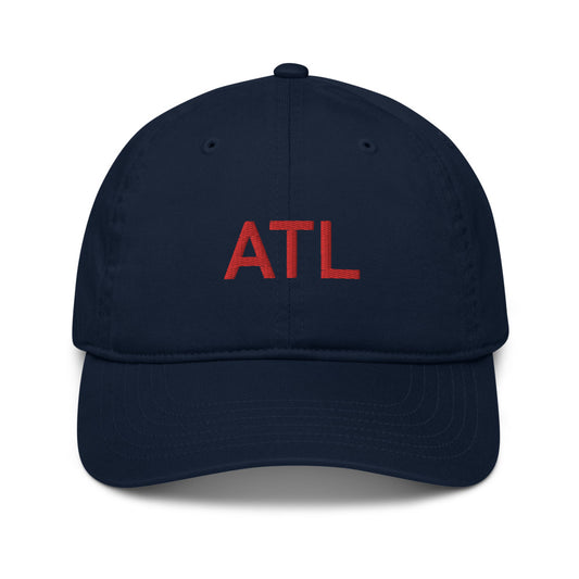 ATL Atlanta Red Embroidered Organic Dad Hat Active