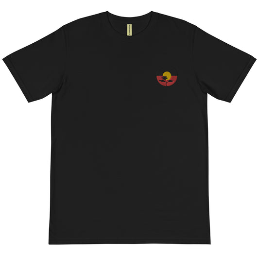 Australian Aboriginal Flag Embroidered Organic T-Shirt