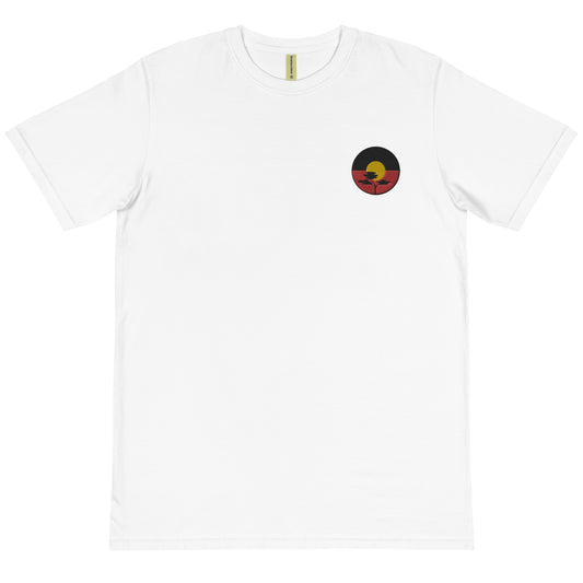Australian Aboriginal Flag Embroidered Organic T-Shirt