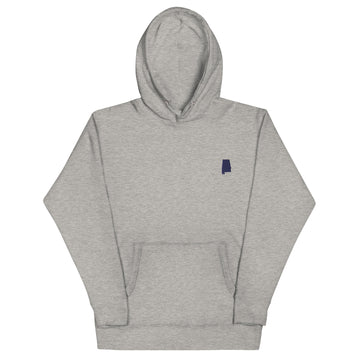 State of Alabama Navy Embroidered Unisex Hoodie