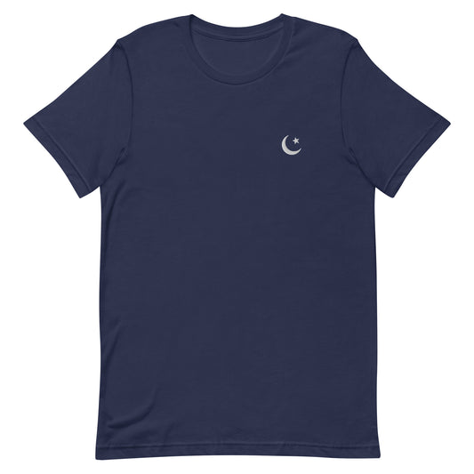 Pakistan Crescent Moon and Star Embroidered T-Shirt